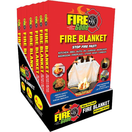 Fire Gone Fire Blanket For Household, Pack of 12