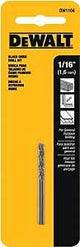 DEWALT DW1104 Jobber Drill Bit, 1/16 in Dia, 1-7/8 in OAL, Parabolic Flute, 1/16 in Dia Shank, Round Shank, Pack of 5