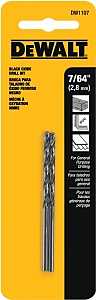 DEWALT DW1107 Jobber Drill Bit, 7/64 in Dia, 2-5/8 in OAL, Parabolic Flute, 7/64 in Dia Shank, Round Shank, Pack of 5