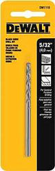 DEWALT DW1110 Jobber Drill Bit, 5/32 in Dia, 3-1/8 in OAL, Parabolic Flute, 5/32 in Dia Shank, Round Shank, Pack of 5