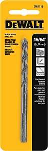 DEWALT DW1115 Jobber Drill Bit, 15/64 in Dia, 3-7/8 in OAL, Parabolic Flute, 15/64 in Dia Shank, Round Shank, Pack of 5