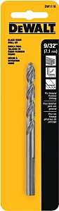 DEWALT DW1118 Jobber Drill Bit, 9/32 in Dia, 4-1/4 in OAL, Parabolic Flute, 9/32 in Dia Shank, Round Shank, Pack of 3