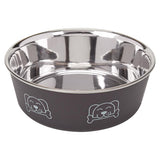 Proselect Espresso Stainless Steel 15 oz Pet Bowl For Dogs, Pack of 6