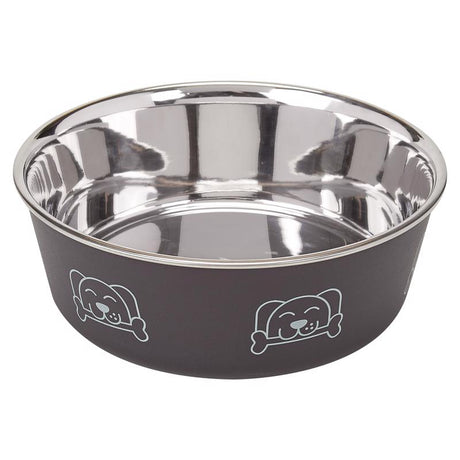 Proselect Espresso Stainless Steel 15 oz Pet Bowl For Dogs, Pack of 6