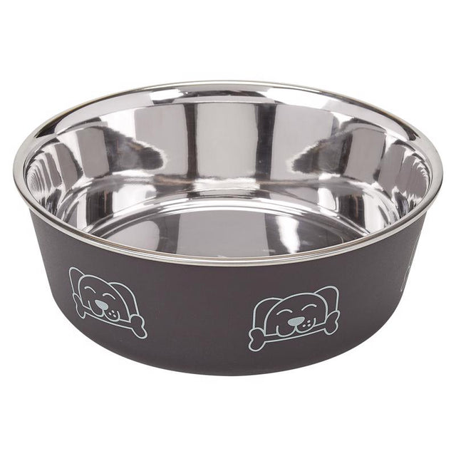 Proselect Espresso Stainless Steel 15 oz Pet Bowl For Dogs, Pack of 6