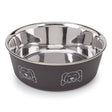 Proselect Espresso Stainless Steel 30 oz Pet Bowl For Dogs, Pack of 6