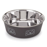 Proselect Espresso Stainless Steel 30 oz Pet Bowl For Dogs, Pack of 6