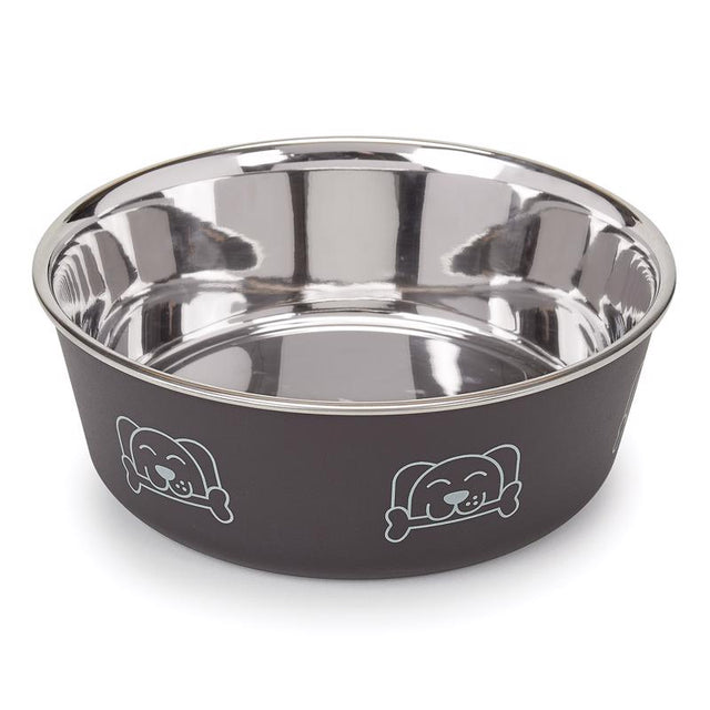 Proselect Espresso Stainless Steel 30 oz Pet Bowl For Dogs, Pack of 6