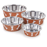 Proselect Copper Stainless Steel 30 oz Pet Bowl For Dogs, Pack of 6