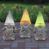 Exhart Assorted Resin 8 in. H Mosaic Hat Gnomes Solar Statue, Pack of 3