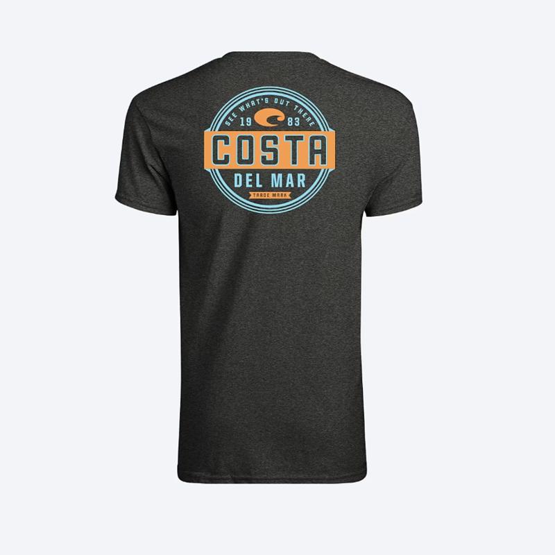 Costa XL Short Sleeve Men's Crew Neck Dark Heather Prado Tee Shirt