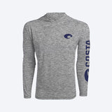 Costa L Long Sleeve Men's Crew Neck Heather Gray Tee Shirt