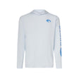 Costa M Long Sleeve Men's Hooded Arctic Blue Technical Hood Tee Shirt