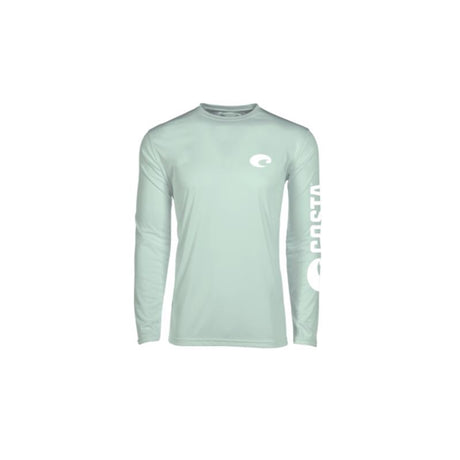 Costa M Long Sleeve Men's Crew Neck Mint Technical Crew Tee Shirt