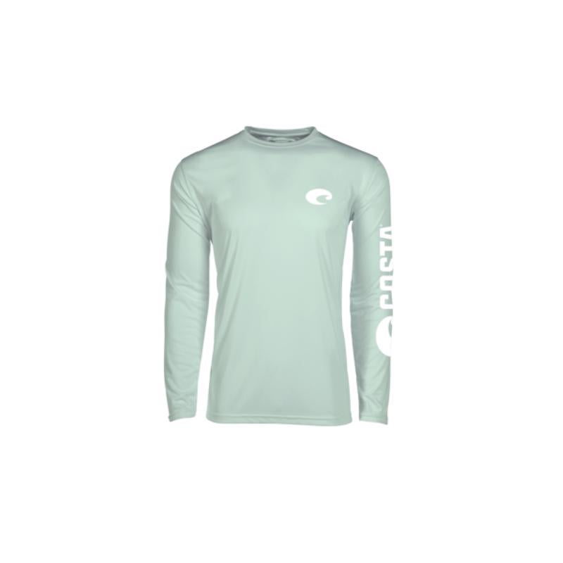 Costa XXL Long Sleeve Men's Crew Neck Mint Technical Crew Tee Shirt