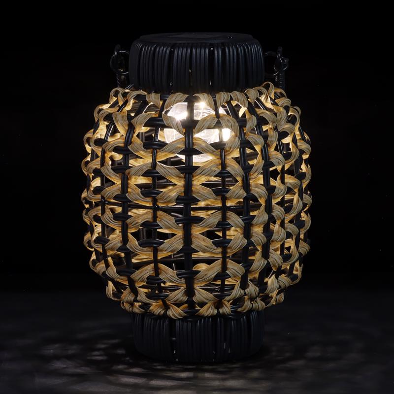 Exhart Black Plastic 9.5 in. H Lantern