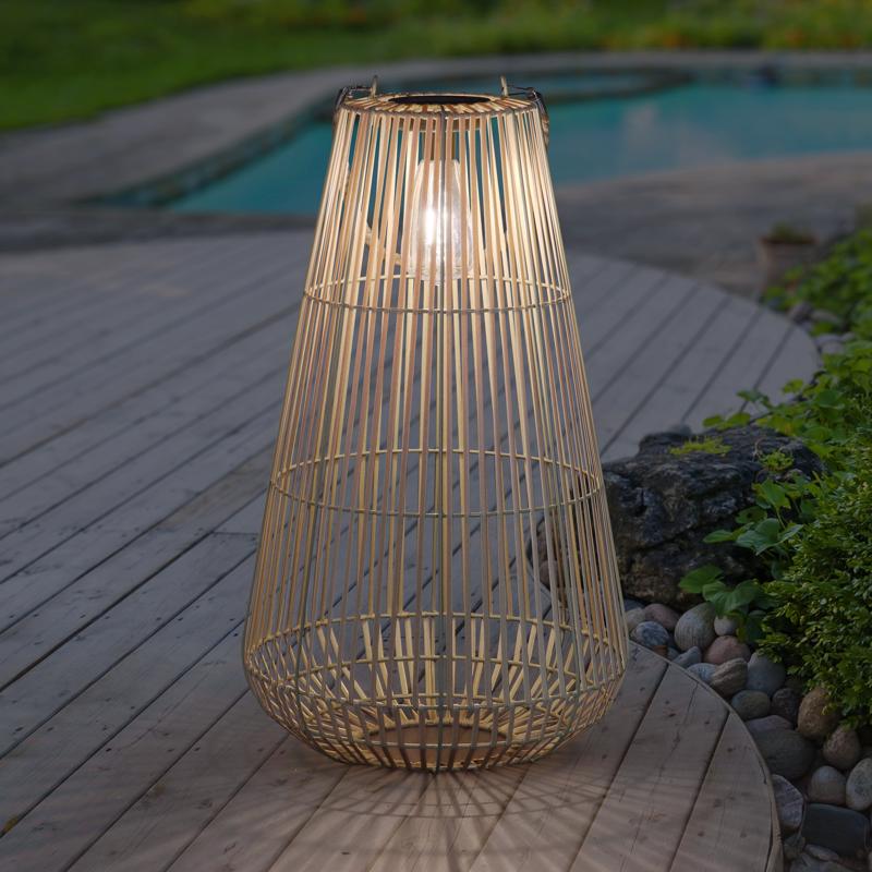 Exhart Tan Plastic 21.5 in. H Lantern