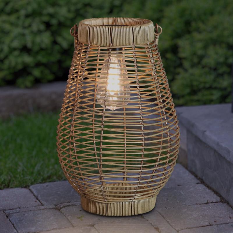 Exhart Tan Plastic 9.5 in. H Lantern