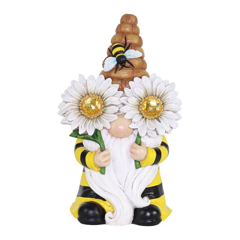 Exhart Assorted Resin 11 in. H Beekeeper Gnome Solar Statue, Pack of 3