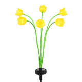 Exhart Yellow Metal/Plastic 27 in. H Flower Spray Solar Garden Stake, Pack of 12