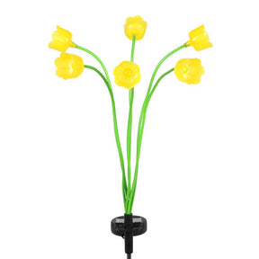 Exhart Yellow Metal/Plastic 27 in. H Flower Spray Solar Garden Stake, Pack of 12
