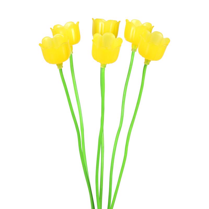 Exhart Yellow Metal/Plastic 27 in. H Flower Spray Solar Garden Stake, Pack of 12