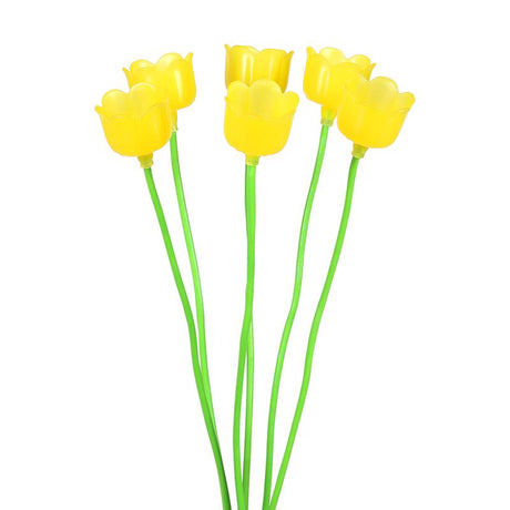 Exhart Yellow Metal/Plastic 27 in. H Flower Spray Solar Garden Stake, Pack of 12