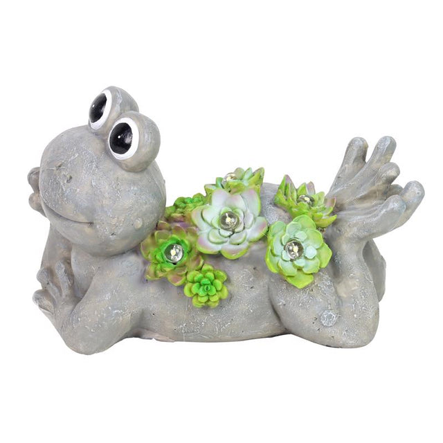 Exhart Assorted Resin 7.5 in. H Frog w/Succulents Statue, Pack of 4