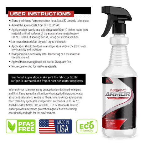 Inferno Armor Textile Spray 16 oz Fire Suppressor For Home/Workshops, Pack of 12