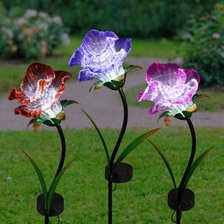 Exhart Assorted Plastic 37.4 in. H Solar Garden Stake, Pack of 12