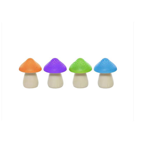 Alpine Multicolored Polyresin 6 in. H Mushroom Solar Statue, Pack of 4