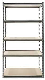 ProSource 310-ORG1505W Boltless Shelving Unit with Particle Boards, 4000 lb, 5-Shelf, 36 in OAW, 18 in OAD, 72 in OAH
