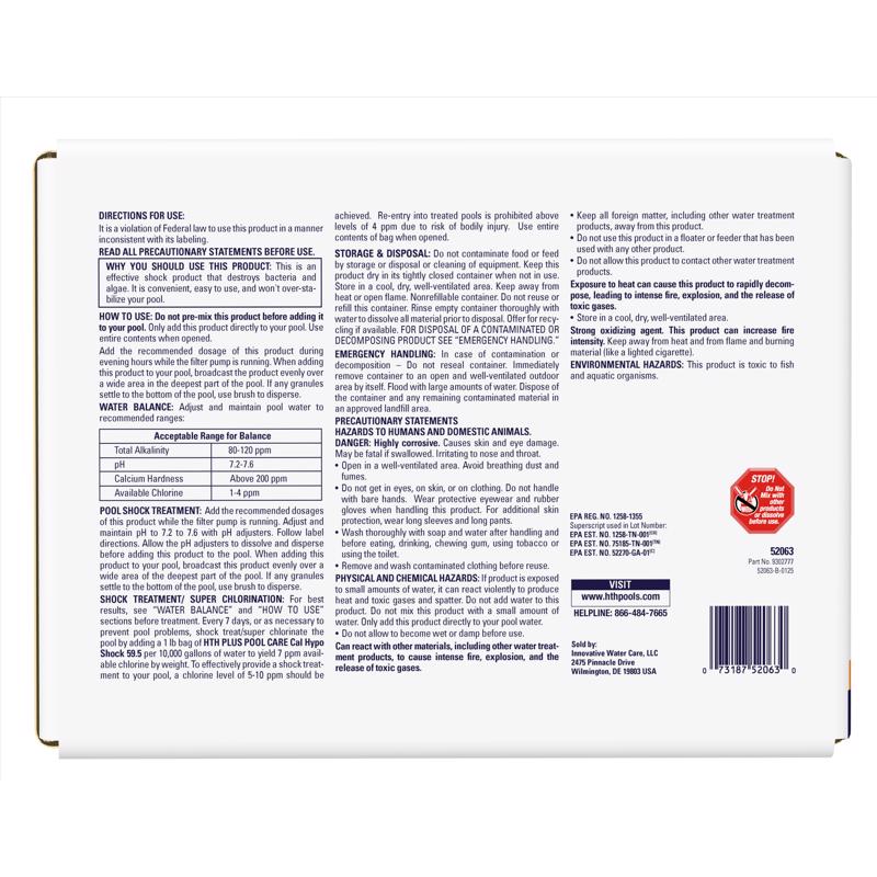 HTH Plus Granule Cal-Shock 1 lb, Pack of 24