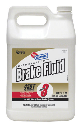 Gunk Premium DOT 3 Brake Fluid 128 oz, Pack of 4