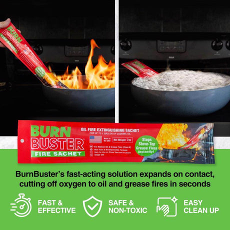 BurnBuster 5 oz Fire Suppressant Sachet For Kitchen