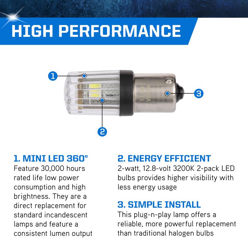 Peak LED Forward Lighting Miniature Automotive Bulb 1156