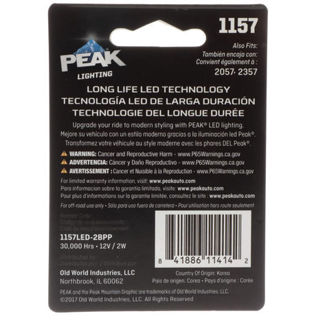 Peak LED Forward Lighting Miniature Automotive Bulb 1157