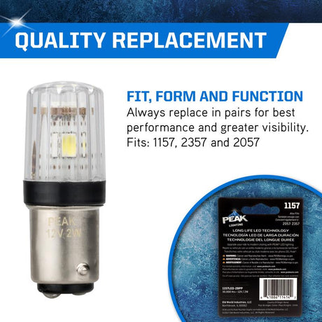 Peak LED Forward Lighting Miniature Automotive Bulb 1157