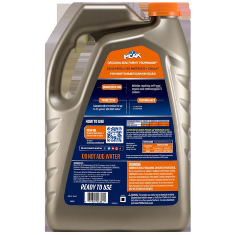 Peak NA Orange 50/50 Antifreeze/Coolant 1 gal, Pack of 6