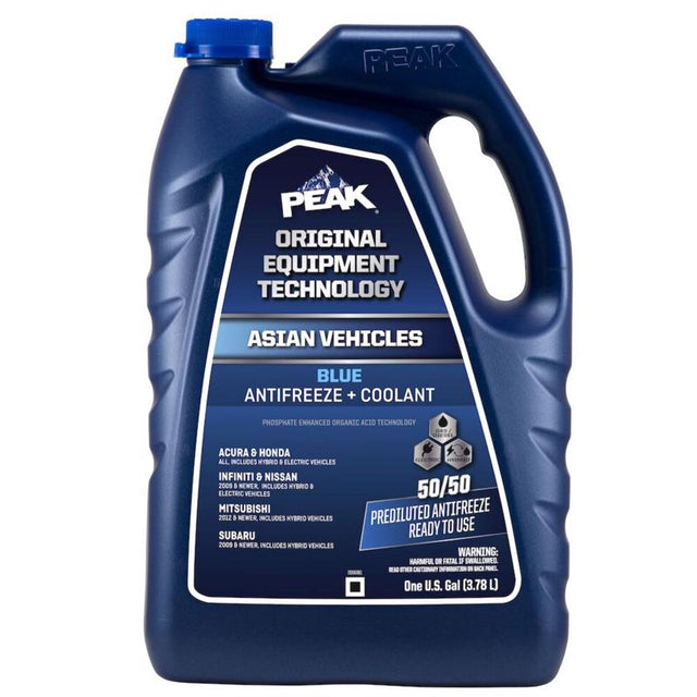 Peak Asian Blue 50/50 Antifreeze/Coolant 1 gal, Pack of 6