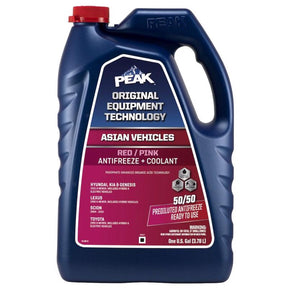 Peak Asian Red/Pink 50/50 Antifreeze/Coolant 1 gal, Pack of 6