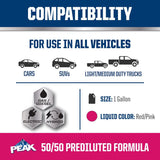 Peak Asian Red/Pink 50/50 Antifreeze/Coolant 1 gal, Pack of 6