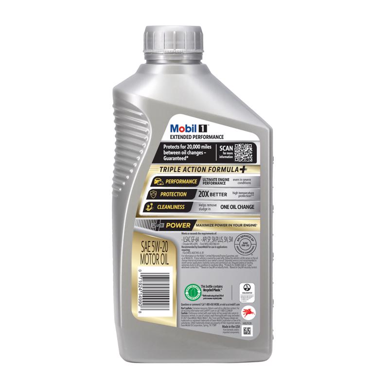Mobil 1 Extended Peformance 5W-20 Gasoline Synthetic Motor Oil 1 qt, Pack of 6