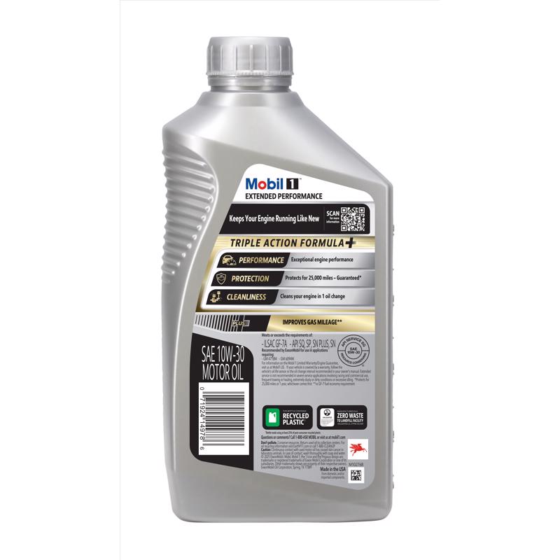 Mobil 1 Extended Peformance 10W-30 Gasoline Synthetic Motor Oil 1 qt, Pack of 6
