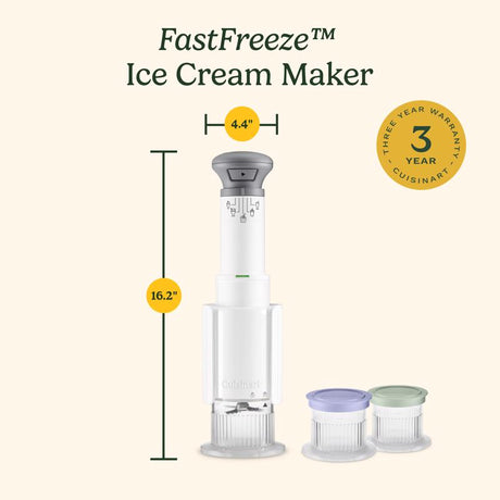 Cuisinart White 0.5 qt Ice Cream Maker 16 in. H X 9 in. W X 4 in. L