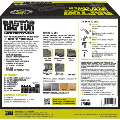 Raptor 2K Black Truck Bed Coating Kit 1 gal