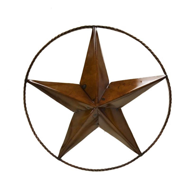 Creative Decor Brown Metal 30 in. H Tin Ring Star Wall Hanging Decor