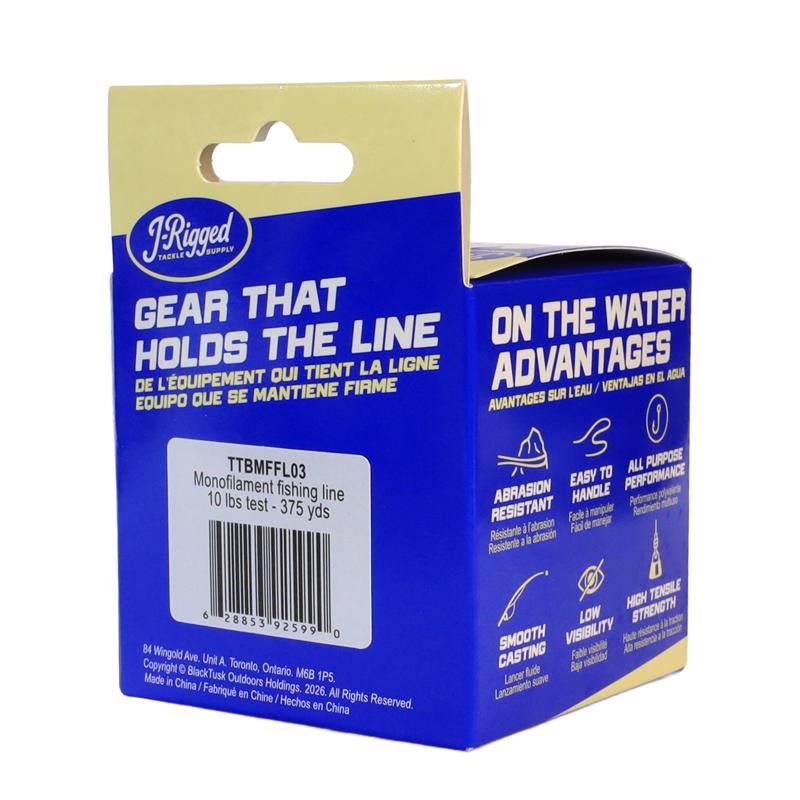 J-Rigged Monofilament Fishing Line 10 lb. capacity 375 yd