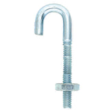 Hampton Medium Zinc-Plated Silver Zinc 0.625 in. L J-Bolt 110 lb 1 pk, Pack of 10