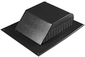 Master Flow SSB960ABLF Louver, 20-1/2 in L, 16 in W, Aluminum, Black, Roof Installation